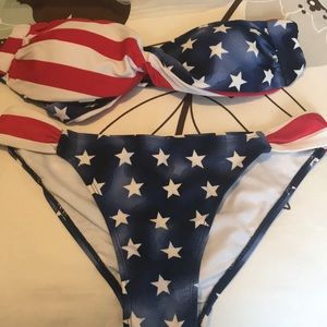 American Flag bikini || large bottoms || med top